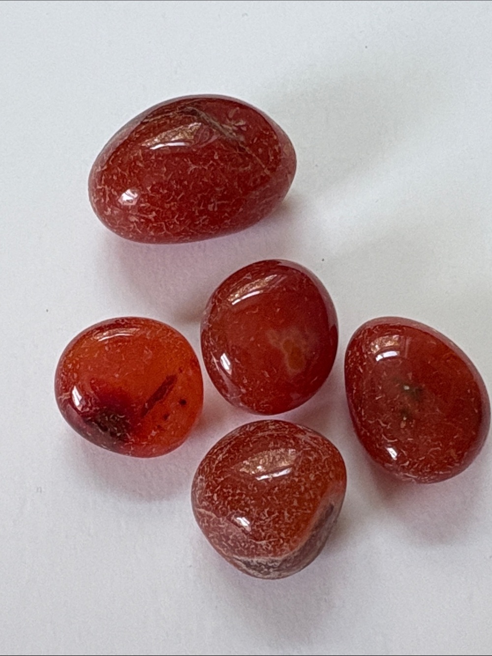 Tumbled Red Carnelian Gemstones - Set of 5